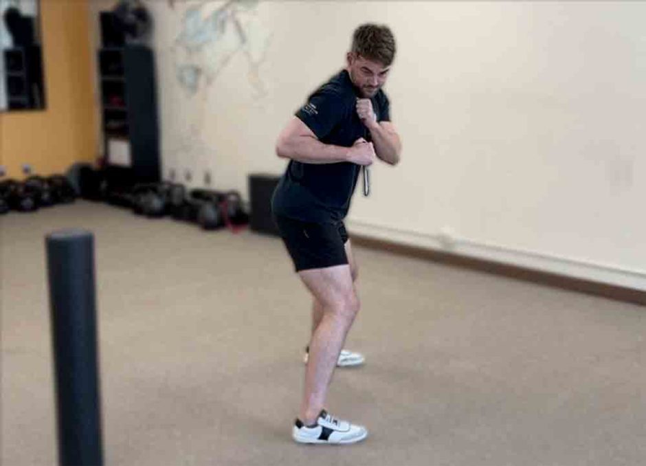 Stance to Defend Against a Dog Attack Front View